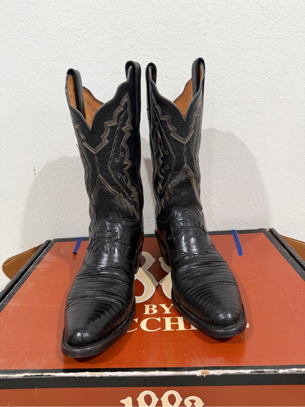 1883 by Lucchese Women’s Black Teju Lizard Western Boot 7.5 B